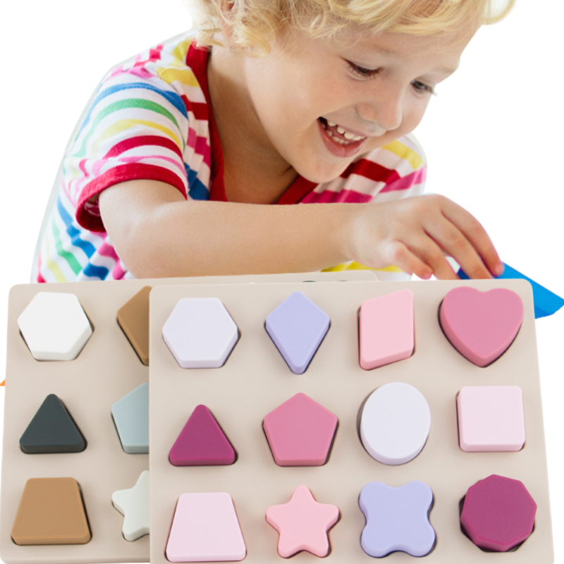 Kids Educational Game 2 - Rompecabezas de silicona mordible, juguetes Montessori