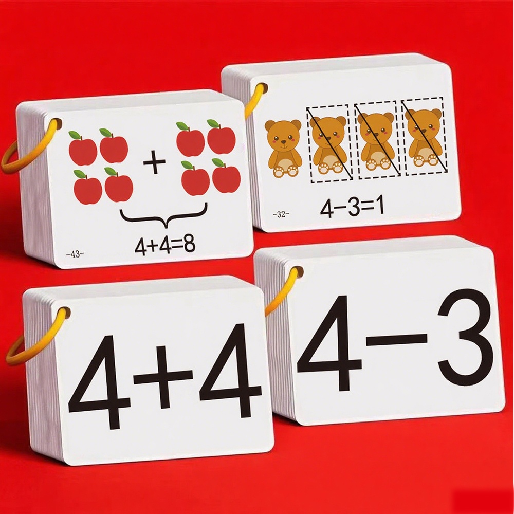 Math Manipulative Set - 132 tarjetas de suma y resta,