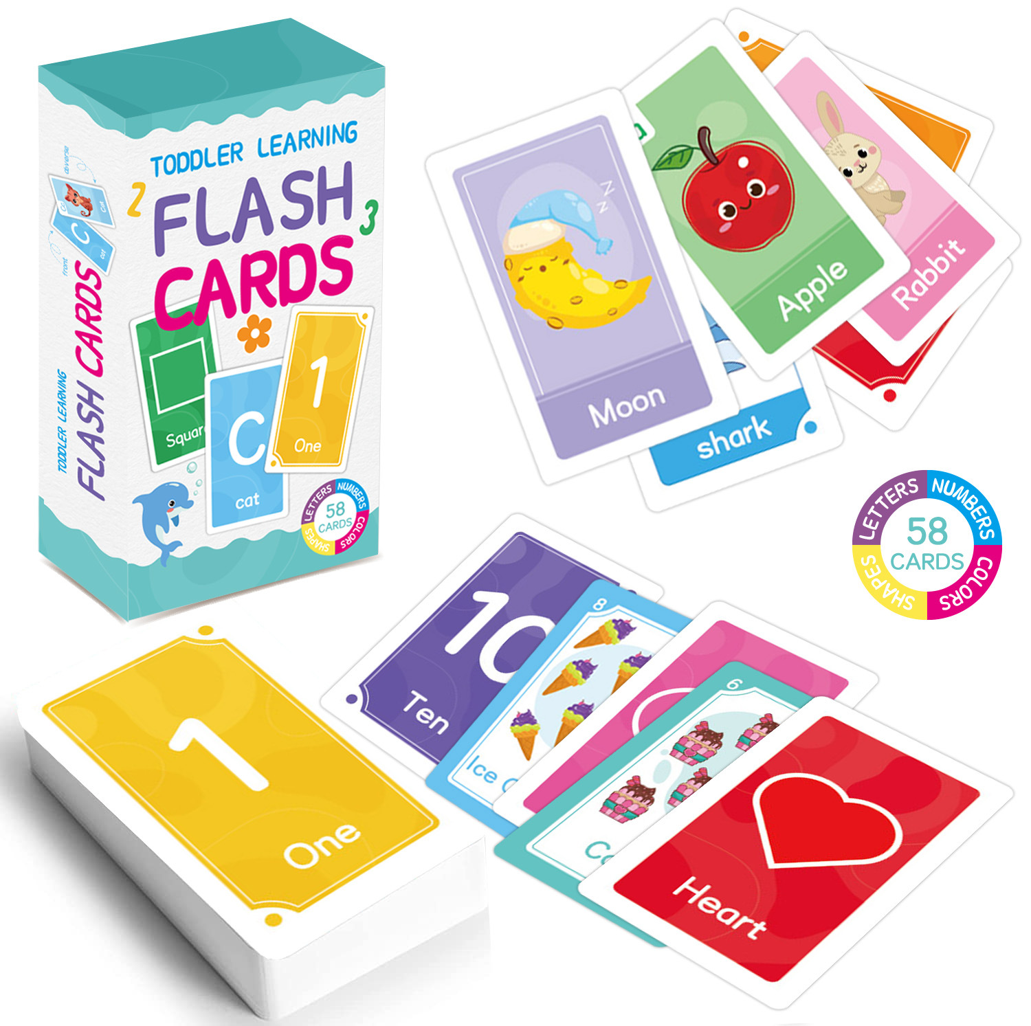 58 Uds. Tarjetas didácticas de - Kids Education Gift reseña y precio