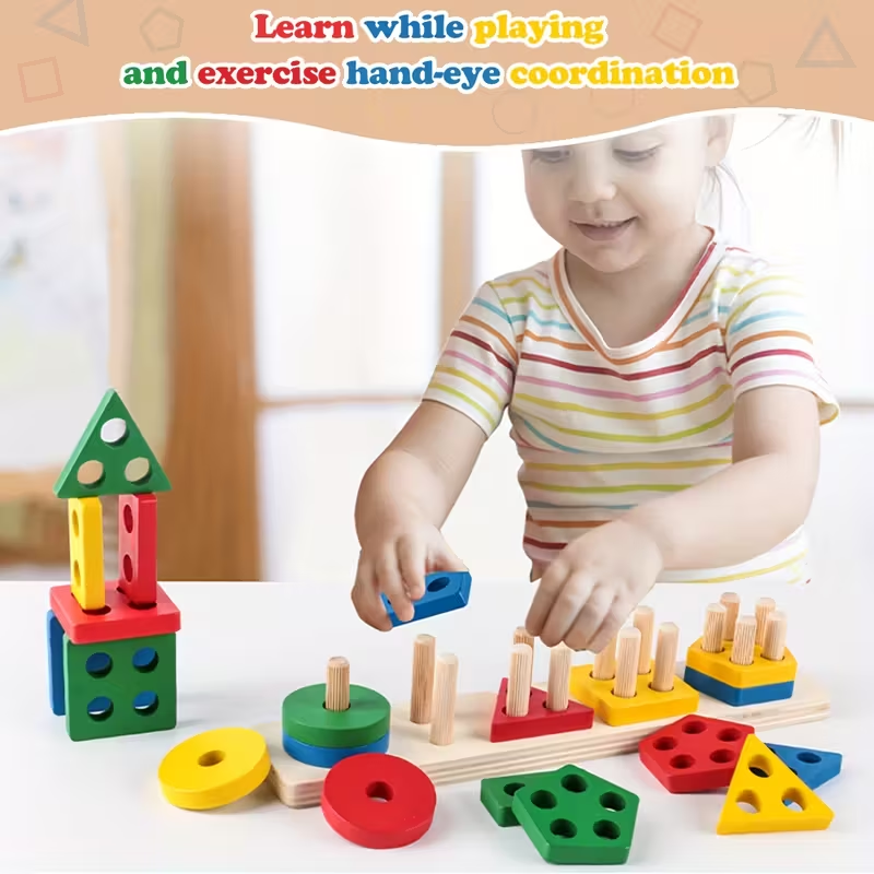 Juegos de madera Montessori, j - Kids Educational Game 2 reseña y precio