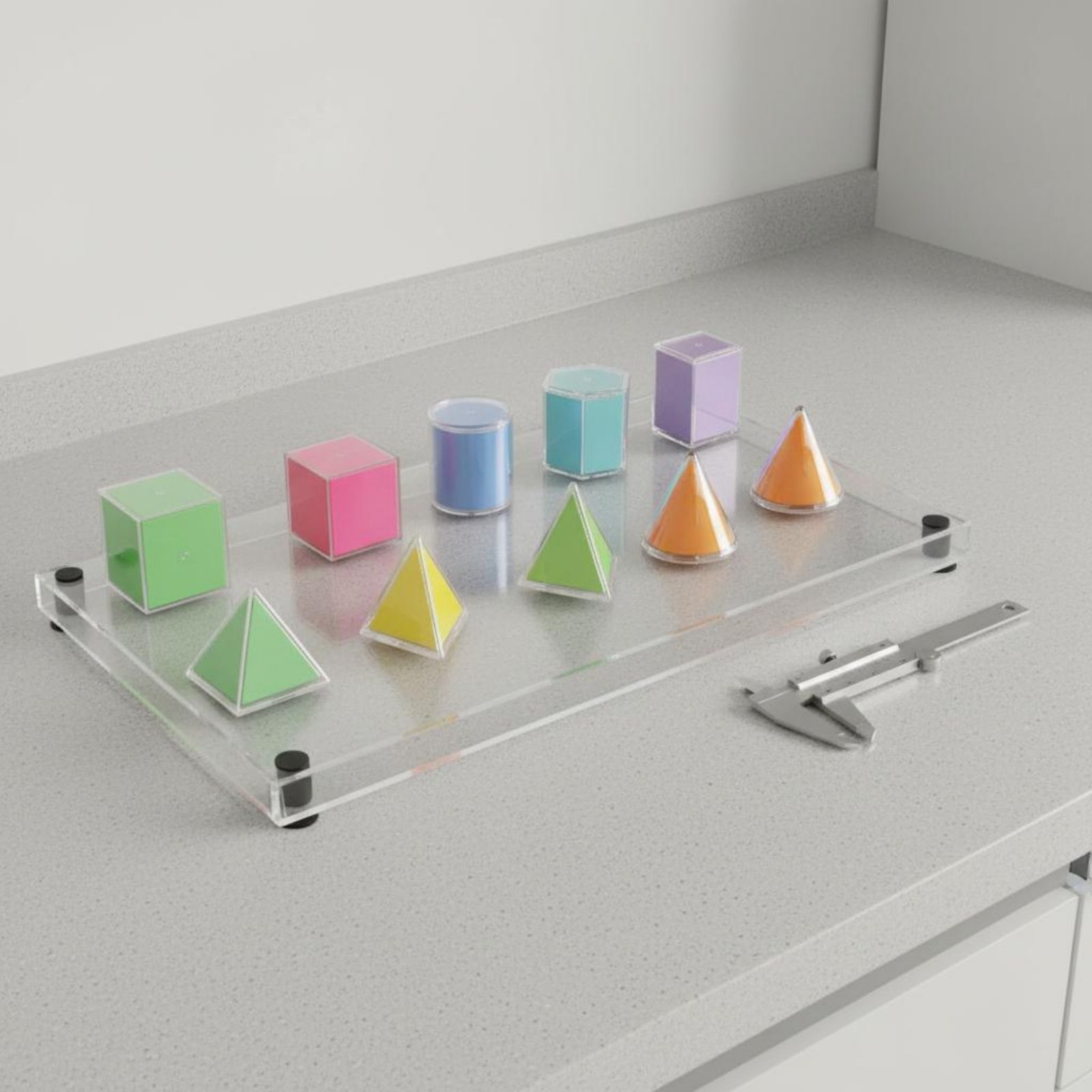 8 piezas de sólidos geométrico - Math Manipulative Set reseña y precio